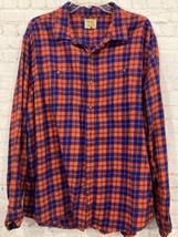 True Craft Men&#39;s Flannel  Button up Shirt LS Size XXL Red Blue Plaid poc... - $12.86