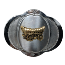 VTG Raised Carriage Stagecoach Pioneers Belt Buckle Cowboy Western - $27.71