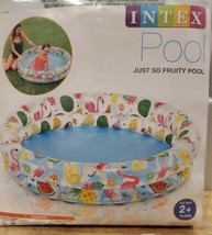 NEW Intex 48&quot; Round Kiddie Pool - Approx 40 Gallon Rainbow Fruit Pink Fl... - £7.78 GBP