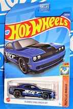 Hot Wheels 2022 Muscle Mania #235 &#39;15 Dodge Challenger SRT Blue w/ PR5s - £2.20 GBP