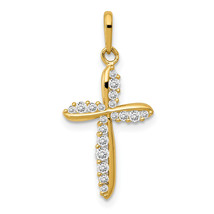 14k Polished CZ Cross Charm XR1579 - $144.24