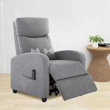 Zanzio Massage Modern Adjustable Heated Recliner Home Theater Single Sofa, Grey - £221.29 GBP