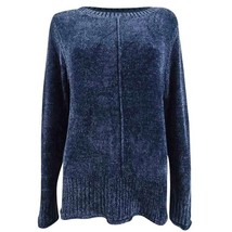 Style &amp; Co Womens M Industrial Blue Chenille Seam Front Sweater NWT CI46 - $24.49