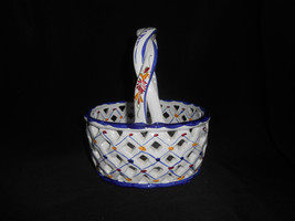 RCCL Portugal Pottery Hand Painted Basket Home Kitchen Decor - £15.69 GBP