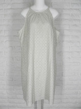 Banana Republic Dress Eyelet Sleeveless Sheath Khaki Tan Silver Size 14 - £32.14 GBP