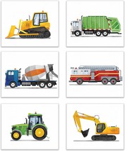 Truck Wall Art Prints, Construction Car Wall Art Print, Toddler Boy, Set Of 6). - £23.86 GBP