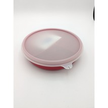 Vintage Tupperware Microwave Reheatable Red Divided Container Sheer Lid - £7.84 GBP