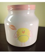 Large White Glass Kitchen Storage Canister and Lid, Chicken Treat Cookie... - £17.34 GBP