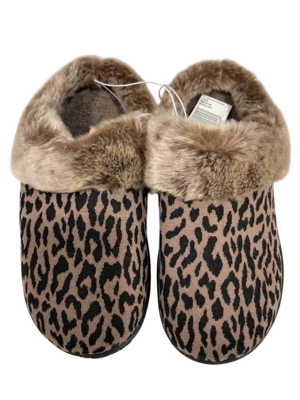 Isotoner Women&#39;s Memory Foam Hoodback Comfort Slippers Cheetah - $35.00