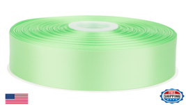 Fondersy 100 Yards Green Flash Double Faced Satin Ribbon - 1-1/2" Width ... - $37.78