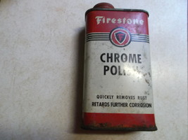 Firestone Chrome Polish 8 fl oz Tin Not Full-Vintage - £15.73 GBP