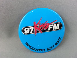 Vintage Radio Pin - 97 Kiss FM Vancouver&#39;s Soft Rock - Celluloid Pin - $15.00