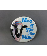 1980s Canadian Milk Industry Pin - Moo if you like Milk  - Funky Cow - £9.08 GBP