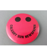 Vintage Newspaper Pin - Calgary Sun Happy Face Pin - Celluloid Pin  - $20.50 CAD