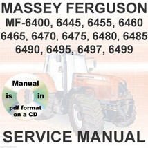 Massey Ferguson Tractors 6465 6470 6475 6480 6485 6490 6495 6497 Service... - $29.95
