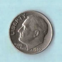 1970 P Roosevelt Dime - Moderate Wear - $0.35