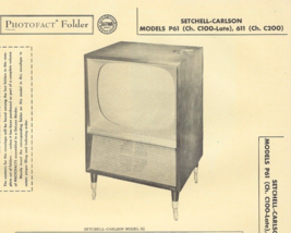 1956 SETCHELL-CARLSON P61 611 TELEVISION Tv Photofact MANUAL C100 C200 V... - $9.89