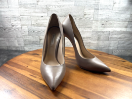 Casadei Heels Women 40/ 10M Blade Shoes Brown Gray Leather Sky High Pointed Pump - $376.02