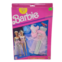 VINTAGE 1989 BARBIE MATTEL FANTASY FASHIONS 2 COMPLETE OUTFITS CLOTHING ... - £52.33 GBP