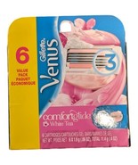 Gillette Venus White Tea 6 Cartridges Razor 3 Blades Value Pack Pink - $25.74