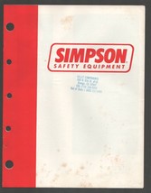 Simpson Safety Equipment Catalog 1986-Race uniforms-seat belts-window nets-ra... - £50.75 GBP