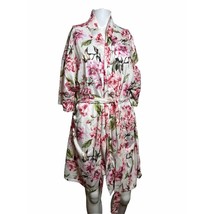 Show Me Your Mumu Robe &amp; Belt One Size White Pink Floral Lounge Wear Intimates - £6.76 GBP