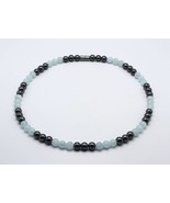 Aquamarine and Hematite Necklace - The Essence of Calm and Strength - £31.50 GBP