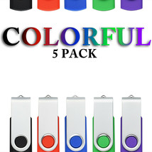 5Pcs/Lot 2Gb Swivel Usb Flash Drive Flash Stick Memory Drive Memory Pen 5 Colors - £19.74 GBP