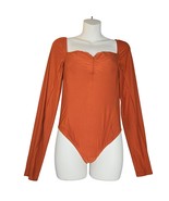 We Are HAH Womens Womens Medium Don&#39;t Be Square Bodysuit Burnt Orange Fe... - $21.17