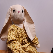 Adorable Vintage Handmade Bunny in Dress  - $15.00