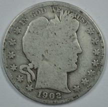 1902 S Barber circulated silver half  - $20.00