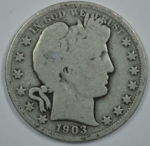 1903 P Barber circulated silver half  - $13.00