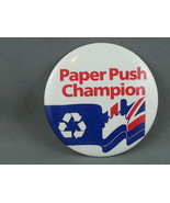Vintage Canadian Political Pin - BC Paper Push Champion - Celluloid Pin - £11.79 GBP