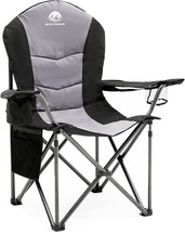 Outdoor Heavy Duty Folding Camp Arm Chair With Cooler Bag, Mouthen Oversized - £51.92 GBP