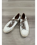Frye Walker Men&#39;s Size 10 White Leather Low Lace Up Sneakers Shoes Casual - $473.13 MXN