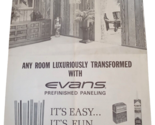 1960s Evans Products Company Prefinished Wood Paneling Planning and Inst... - £10.61 GBP