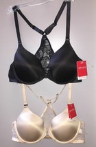 SPANX Pillow Cup Bra Lace Demi Racerback Front Close Underwire Nude Black SF0915 - £54.52 GBP