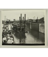 Vintage B&amp;W Photo Pedro Miguel Locks Dredging Fleet October 1913 Culebra... - £16.51 GBP