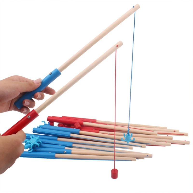 1Pc 24/30/40/50cm High Quality Wooden Magnetic Fishing Rod Toys For Kids Fishing - £7.32 GBP+
