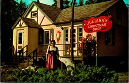 Juliana&#39;s Christmas Shop Copper Harbor Michigan MI UNP Chrome Postcard 1960s - £3.97 GBP