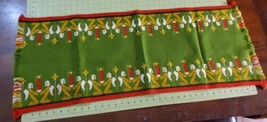 Vintage Woven Tapestry Christmas Tablerunner Mid Century 39x16 Angels Candles - £29.33 GBP