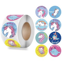 Reward Sticker for Kids Mermaid Unicorn Animal Cute Pattern 500pcs/roll 1 inch - £7.29 GBP+