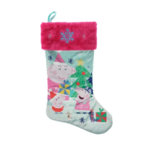 Peppa Pig 20&quot; Velour Christmas Holidays Stocking Polyester NEW - £12.50 GBP
