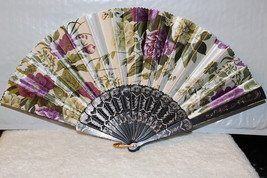 FAN ( SMALL HAND TYPE FAN ) WITH FLOWERS FLOWER A1 - £6.20 GBP