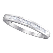 14k White Gold Womens Baguette Diamond Band Wedding Anniversary Ring 1/4... - £190.19 GBP