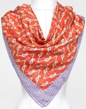 Ralph Lauren Collection Purple Label Scarf Silk Square Orange Purple Ivory - £85.46 GBP