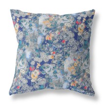 16&quot; Blue Gray Springtime Indoor Outdoor Throw Pillow - £41.56 GBP