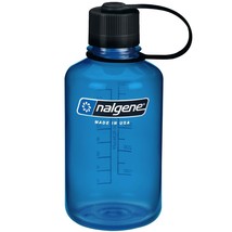 Nalgene Sustain 16oz Narrow Mouth Bottle (Blue w/ Black Cap) Recycled Reusable - £11.34 GBP