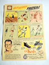 1955 Ad U.S. Keds Sneakers Basketball Star George Mikan Splits Seconds Faster - $7.99