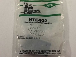 (10) NTE402 Heat Sink for Mounting 2 Plastic Power Types 402 - lot of 10 - $29.99